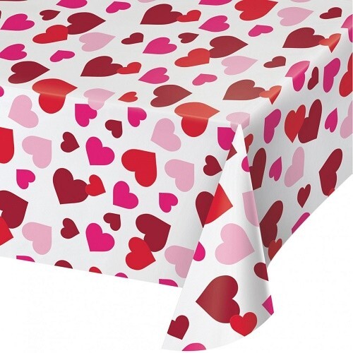 Tovaglia plastica cuori - tovaglia,