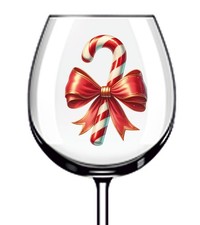 12x Bastoncini di Caramelle Natalizie Colorati Vinile Adesivo Decalcomania Bicchiere Vino Bottiglia