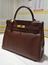 borsa hermes kelly vintage 32 cm marrone tracolla lucchetto