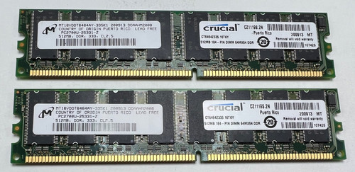 Crucial ram - 1, (2x512