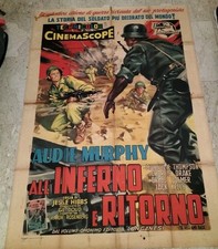 MANIFESTO 4f All'inferno e ritorno To Hell and Back Audie Murphy Hibbs Putzu Art