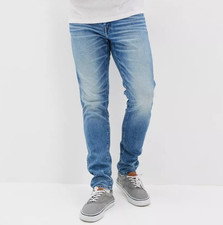 Jeans uomo American Eagle blu AIRFLEX + gamba affusolata elasticizzato lavaggio leggero tg 33x28