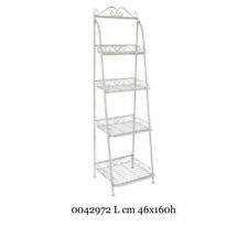 LIBRERIA ETAGERE A SCALA IN FERRO BATTUTO AVORIO RICHIUDIBILE 4 RIPIANI