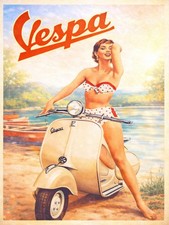 Vespa scooter girl Metal