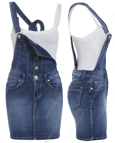 Nuovo donna denim salopette - nuovo,