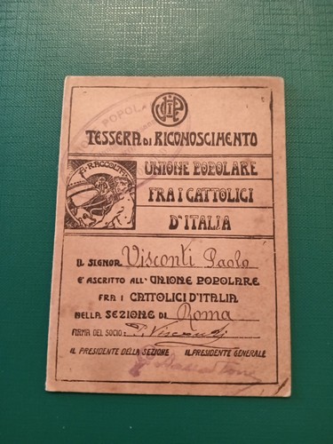 Tessera unione tra cattolici - tessera,