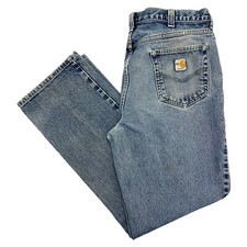 Jeans Carhartt FR blu sbiadito uomo 36W 31L regular taglio dritto denim zip mosca