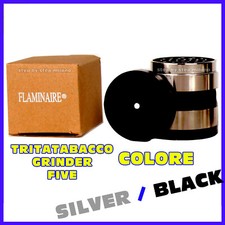 Grinder Tritatabacco Metallo Pollinator Tritino Trincia Tabacco Silver Black
