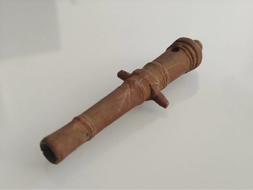Antico cannone ottone - in, ottone/rame