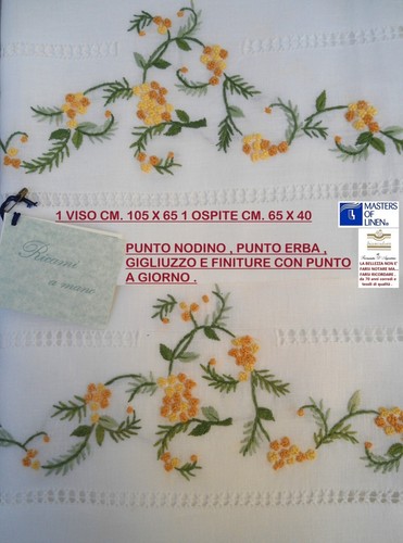 Asciugamani lino ricamo mano - ricamo,