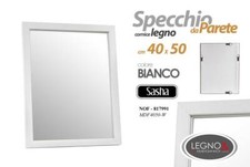 SPECCHIO DA PARETE BIANCO 50*40 cm CORNICE LEGNO CLASSICO MODERNO SALOTTO STUDIO