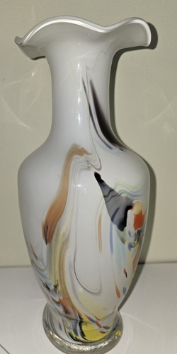Vaso confetti bianco - , soffiato