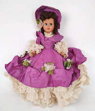 Grande Bambola Epoca Matrimoniale Composizione Abito Fucsia Vintage'50 h65cm-XXX