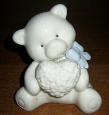 Statuina Orso con cuore HERVIT orsetto in Porcellana - da collezione