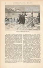 NORVEGIA PULLING UP BARCHE DA PESCA WEST COAST ROPE 1889 ARTE ILLUSTRAZIONE STAMPA 