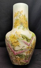 Vallauris Delphin Massier - XIXº Secolo - Vaso A Decoro Floreale Dipinto Firmato