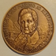 ALESSANDRO MANZONI MEDAGLIA JOHNSON REPUBBLICA SAN MARINO 1973 BRONZO NUMERATA..