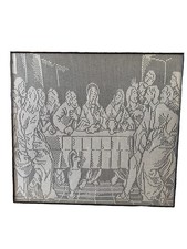 Vintage, handmade framed filet