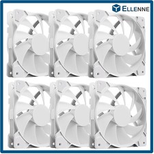 ✅6X VENTOLE PC CASE 120MM SILENZIOSE ANTI-VIBRAZIONI 3PIN+4PIN BIANCHE✅