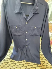 Camicia Rayon blu manica lunga