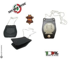 Porta Placca da collo in Pelle Carabiniere Placca non Inclusa Operativi