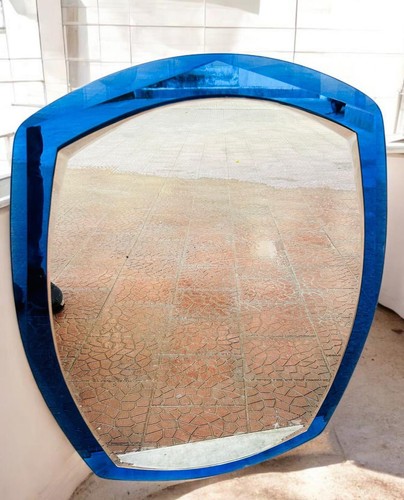 Specchio vintage ovale - vintage, blue