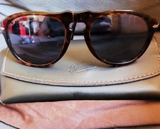 occhiale da sole Persol havana 649 24/57 con lenti Luxottica blu 