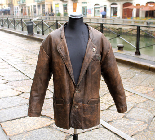 Giacca pelle blazer vintage