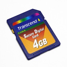 Scheda SD Transcend 4 GB (non HC) per vecchie fotocamere CCD registratori compatibile originale