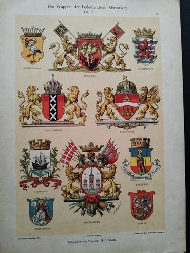 Antica stampa colori 1900 - antica,