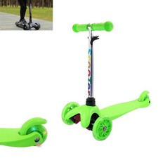 MONOPATTINO BAMBINI 3 RUOTE CON MANUBRIO REGOLABILE E RUOTE LUMINOSE VERDE