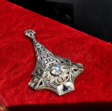 oro antico gioiello art decò pendente diamante zaffiro