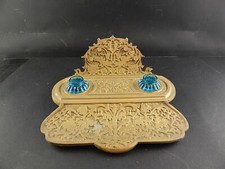 ANTICO ART NOUVEAU LIBERTY CALAMAIO PRIMI ANNI 900 BRONZO O OTTONE VETRI MURANO