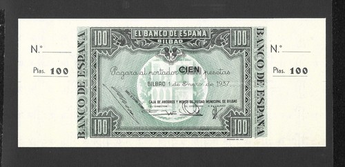 100 pesetas 1937 - bilbao, con