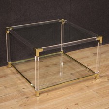 Tavolino da salotto vetro e metallo tavolo mobile design arredamento anni 80'
