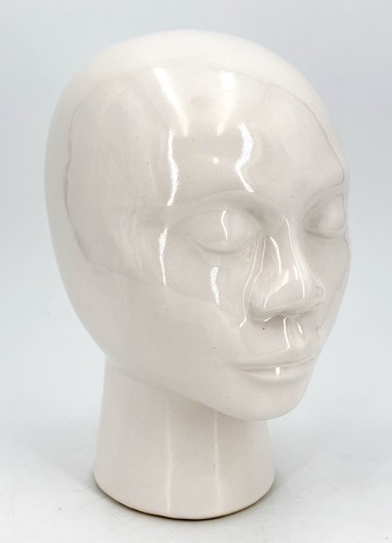 Scultura testa ceramica bianca - ceramica,