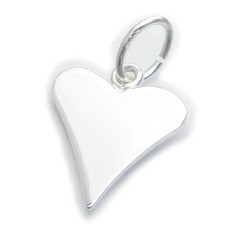 Ciondolo in argento sterling a forma di cuore .925 x 1 piccoli cuori e ciondoli 
