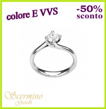 ANELLO SOLITARIO ORO BIANCO