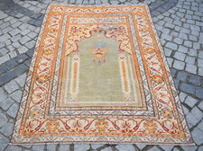 Antico tappeto turco 51'' x 70'' anatolico da collezione Sivas tappeto preghiera