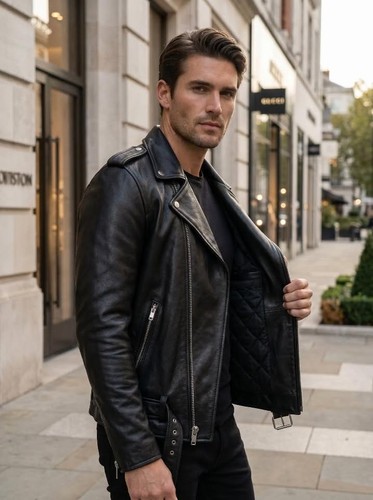 Giacca uomo moto - pelle, vera