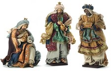 Set Re Magi per Presepe 38.5 cm in Resina, Stoffa e Legno (Disponibile Natività)