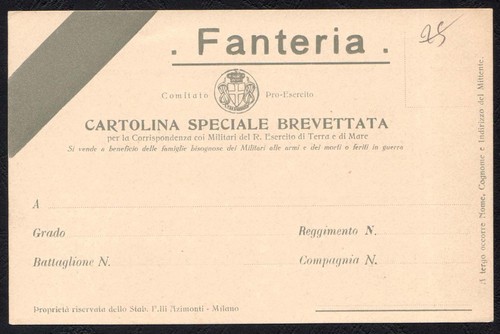 Cartolina militare 1915 - militare,