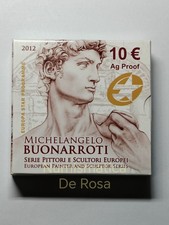 10 Euro 2012 Proof Michelangelo Buonarroti Repubblica Italiana Argento Italia