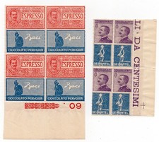 Regno 1924/25 -2 quartine BACI PERUGINA e De Montel MNH** BDF
