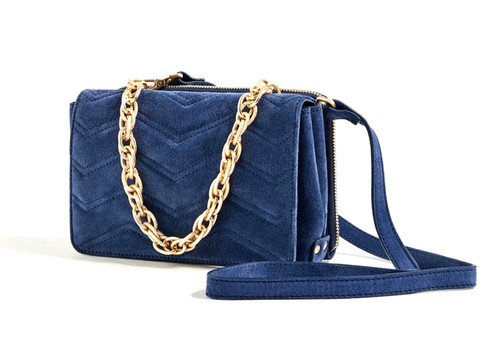 Borsa zara blu - blu, pelle