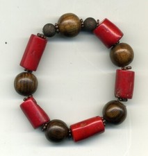 Bracciale elastico in legno e