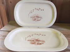 1980 MULINO BIANCO BARILLA 2 Vassoi  Rondini porcellana ceramica piatto Vassoio