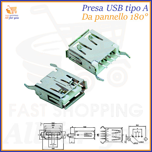 Presa usb femmina 12v - femmina, da