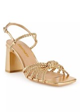 Sandali donna oro intrecciato