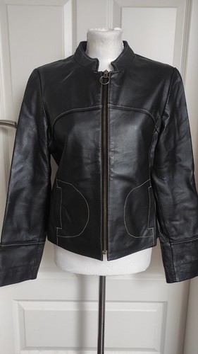 Giacca corta pelle nera - in,